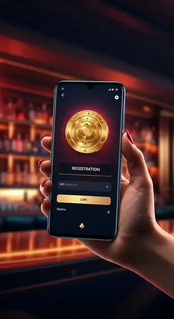 Screenshot van het snelle registratieformulier van Ybets Casino op een mobiel apparaat, met lege invulvelden en een aanmeldknop.